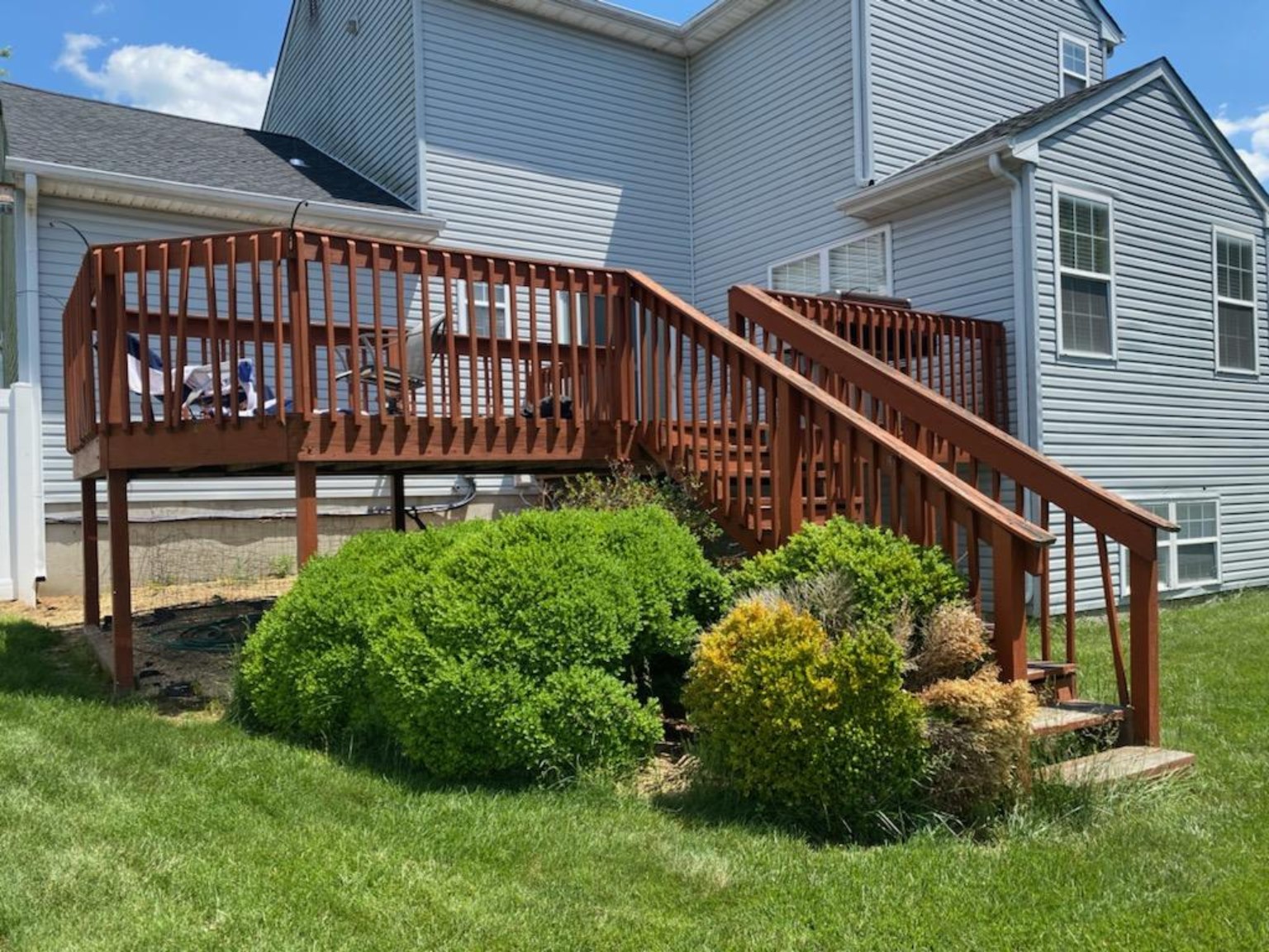 Wood deck and stairs