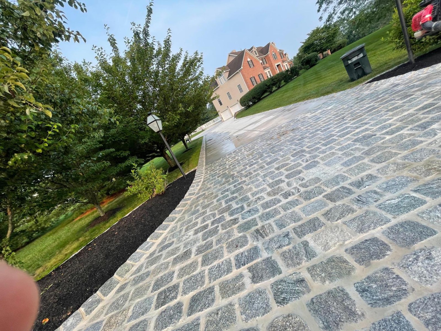 Stone driveway installation